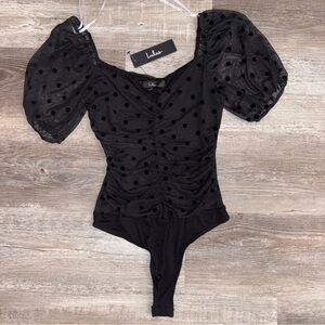 Lulus Black Polka Dot Top
